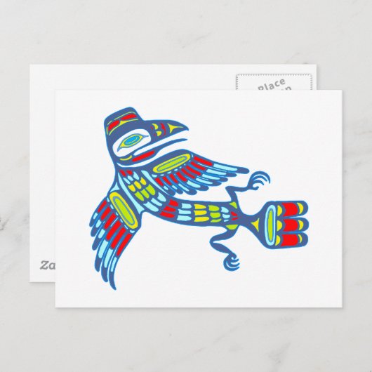 Carte Postale Native american Raven (Devant / Derrière)