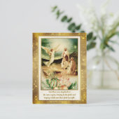 Carte Postale Nativité Bergers & Anges Noël Doré (Debout devant)