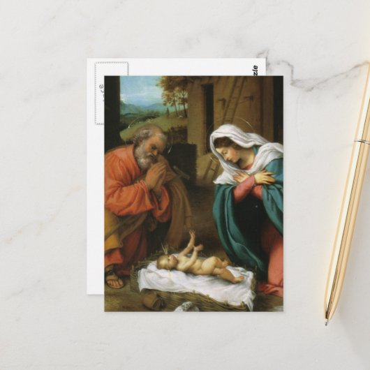 Carte Postale Nativité du Christ (Devant/Arrière en situation)