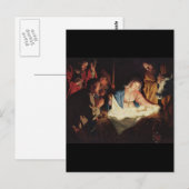 Carte Postale Nativité Gerard van Honthorst (Devant / Derrière)