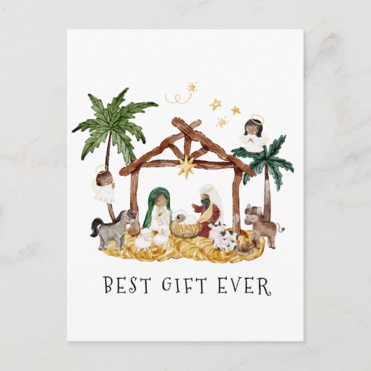 Carte Postale Nativité noire africaine Noël (Devant)