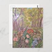 Carte Postale nature d'art de main de peinture de peinture de (Devant / Derrière)