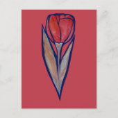 Carte Postale Nature de printemps de la Tulipe rouge (Devant)