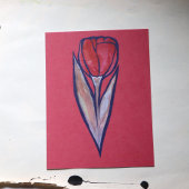 Carte Postale Nature de printemps de la Tulipe rouge