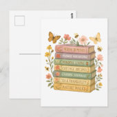Carte Postale Nature et livre Lover Botanique Stack (Devant / Derrière)