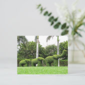 Carte postale Nature Green Elephants Jardin Sculpt (Debout devant)
