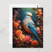 Carte Postale Nature lunaire Oiseau bleu (Devant / Derrière)