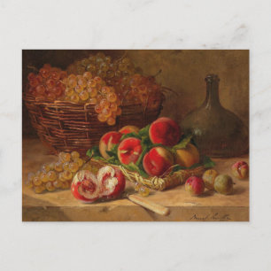 Carte Postale Nature morte aux fruits avec des pêches, Arthur de