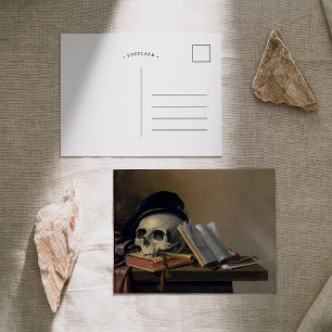 Carte Postale Nature morte avec crâne   Harmen Steenwyck