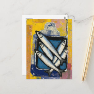 Carte Postale Nature morte de boîte de poisson