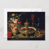 Carte Postale Nature morte de fleurs et de fruits secs, 1611 (Devant / Derrière)