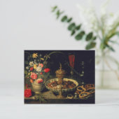 Carte Postale Nature morte de fleurs et de fruits secs, 1611 (Debout devant)