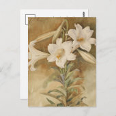 Carte Postale Nature morte de lis de Pâques | John La Farge (Devant / Derrière)