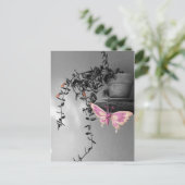 Carte Postale Nature morte de papillon avec éclaboussures de cou (Debout devant)