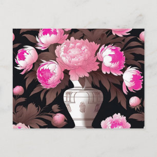 Carte Postale Nature morte de pivoines opulentes