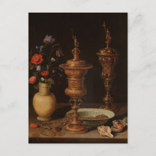 Carte Postale Nature morte Fleurs, Coupe dorée par Clara Peeters