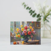Carte Postale Nature morte Fleurs dans un vase (Debout devant)