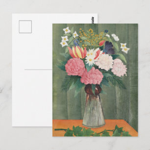 Carte Postale Nature morte florale rose de Henri Rousseau vintag
