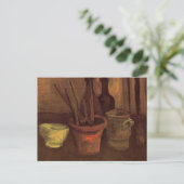 Carte Postale Nature morte Pinceaux dans un pot par Vincent van  (Debout devant)