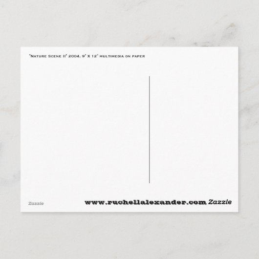Carte Postale "Nature Scene 2" par Ruchell Alexander (Dos)