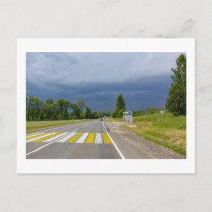 Carte Postale Nature Stormy Paysage Décor Route Biélorussie