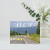 Carte Postale Nature Stormy Paysage Décor Route Biélorussie (Debout devant)