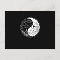 Nature Waves Mounts Lune Sun Yin Yang Symbole Gi