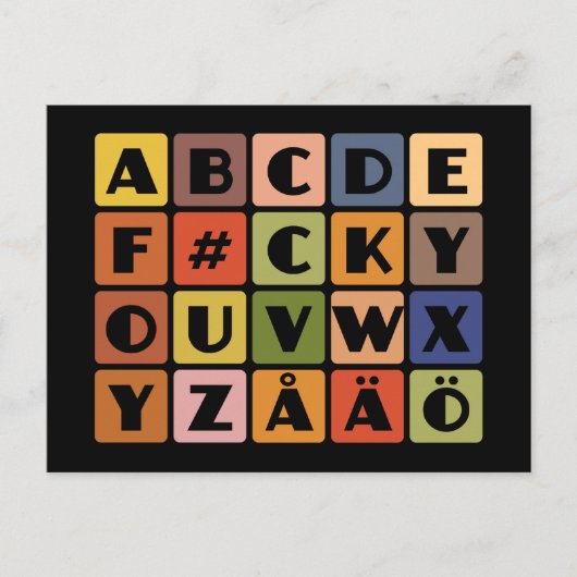 Carte postale Naughty Alphabets (Devant)