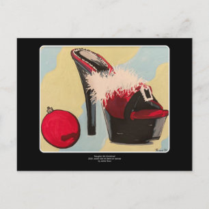 Carte Postale Naughty Girl Christmas 2020 Peinture sur une
