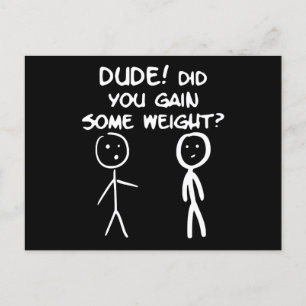 Carte Postale Naughty Minimalsim Comic Joke Stick Man Figure