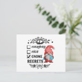 Carte Postale Naughty Nice Gnome Regrets Christmas Gnome (Debout devant)