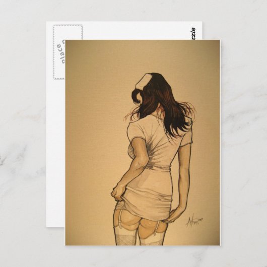 Carte Postale Naughty Nurse (Devant / Derrière)
