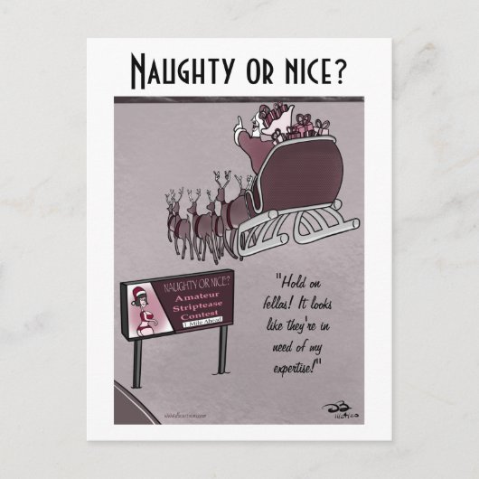 Carte postale Naughty ou Nice Holiday (Devant)