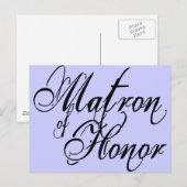 Carte Postale Naughy Grunge Script - Matron D'Honneur Noir (Devant / Derrière)