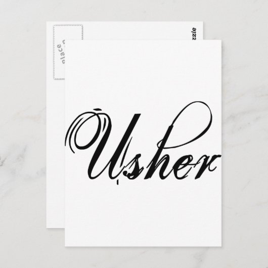 Carte Postale Naughy Grunge Script - Usher Black (Devant / Derrière)