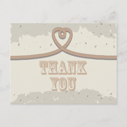 Carte Postale Nautical Beach Sand Heart Knot Merci (Devant)