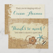 Carte Postale Nautical Beach Seashell & Sand Boutique Merci (Devant / Derrière)