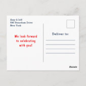 Carte Postale Nautical Boy Bear Baby shower rouge et marine (Dos)