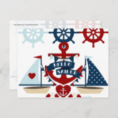 Carte Postale Nautical Hello marin Ancre Voilier Conception de b (Devant / Derrière)