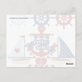 Carte Postale Nautical Hello marin Ancre Voilier Conception de b (Dos)