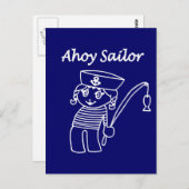 Carte Postale Nautical Sailor Girl (Devant / Derrière)