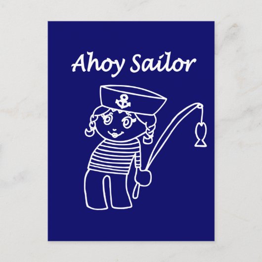 Carte Postale Nautical Sailor Girl (Devant)