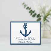 Carte Postale Nautical Save the Date Ancre de Marine Engagement (Debout devant)