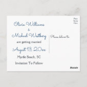 Carte Postale Nautical Save the Date Ancre de Marine Engagement (Dos)