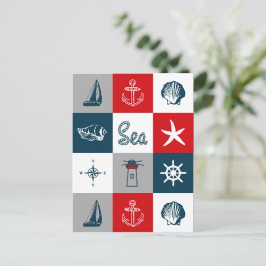 Carte Postale Nautical themed design (Debout devant)