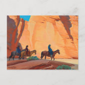Carte Postale Navajos dans un canyon par Maynard Dixon (Devant)