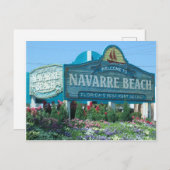Carte Postale Navarre Beach, Floride, Affiche de bienvenue (Devant / Derrière)