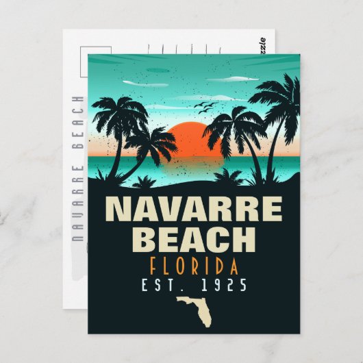 Carte Postale Navarre Beach Floride Retro Sunset Souvenirs (Devant / Derrière)