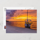 Carte Postale Navarre Floride Coucher de soleil de feu Penser à  (Devant / Derrière)