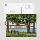Carte Postale Navarre Park Bench and Bridge Penser à vous (Devant / Derrière)